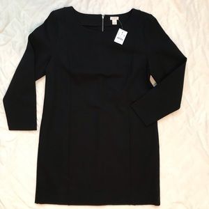 NWT J Crew long sleeve black dress